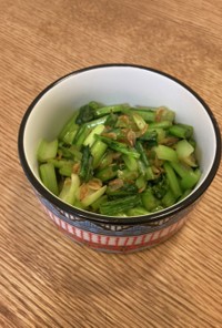 小松菜と小海老の塩炒め