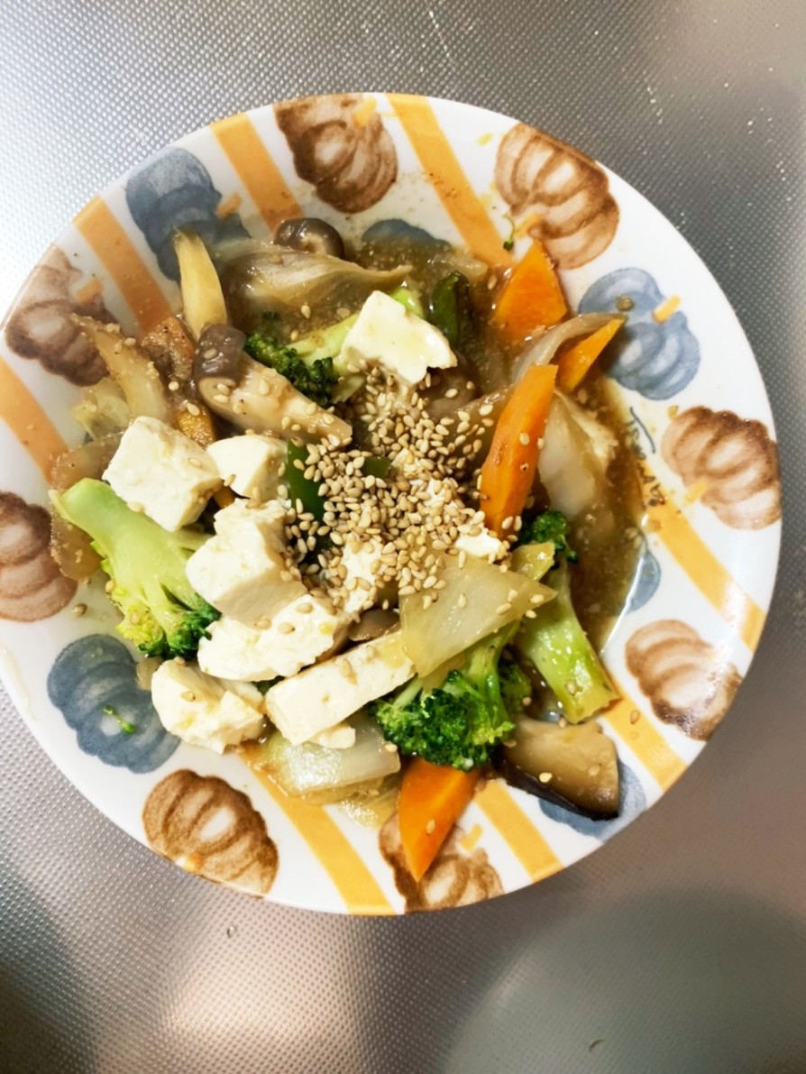レンジ肉なし豆腐さっぱり中華風野菜炒めの画像