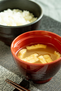 お芋とあげの味噌汁【入院食⑲夕/温副菜】