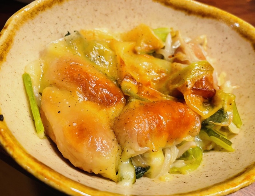 野菜とソーセージの甘味噌チーズ焼きの画像