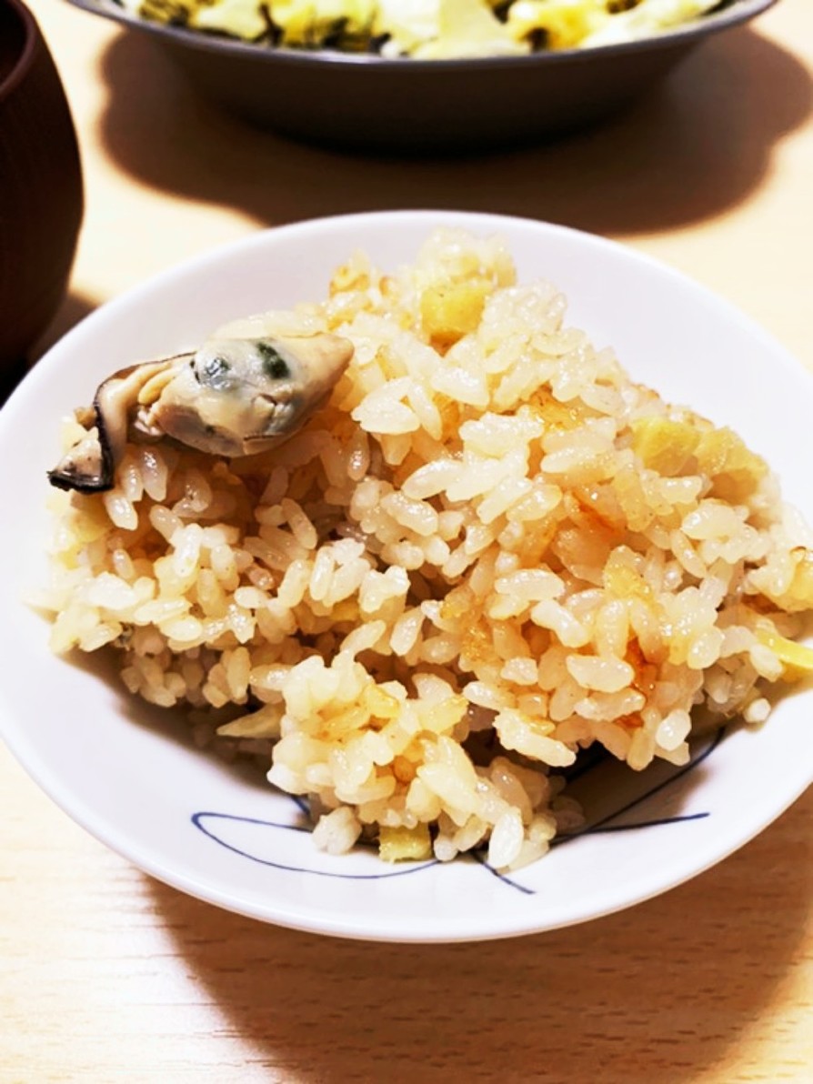 大人の味☆牡蠣と生姜の炊き込みご飯！！の画像