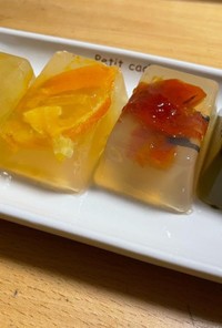 製氷皿で果実の寒天