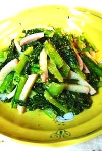 ❀小松菜と蒲鉾の麺つゆマヨ和え❀