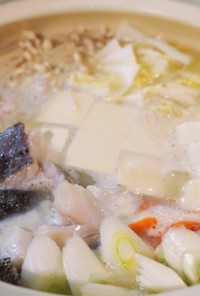 鱈と白子の白味噌鍋
