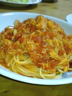 ♪カニトマトクリームのパスタ♪