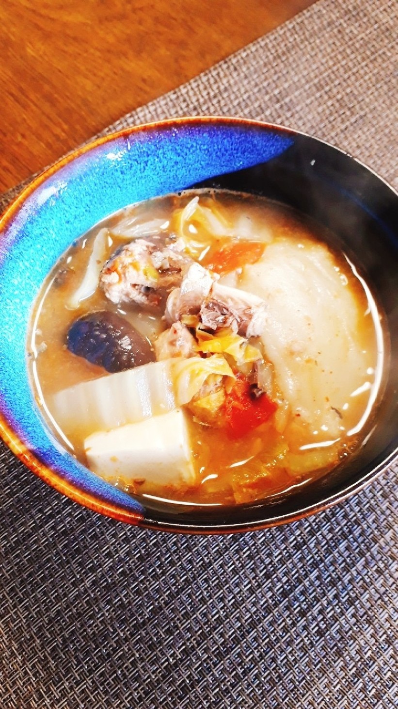 サバ缶でトマトキムチ鍋の画像