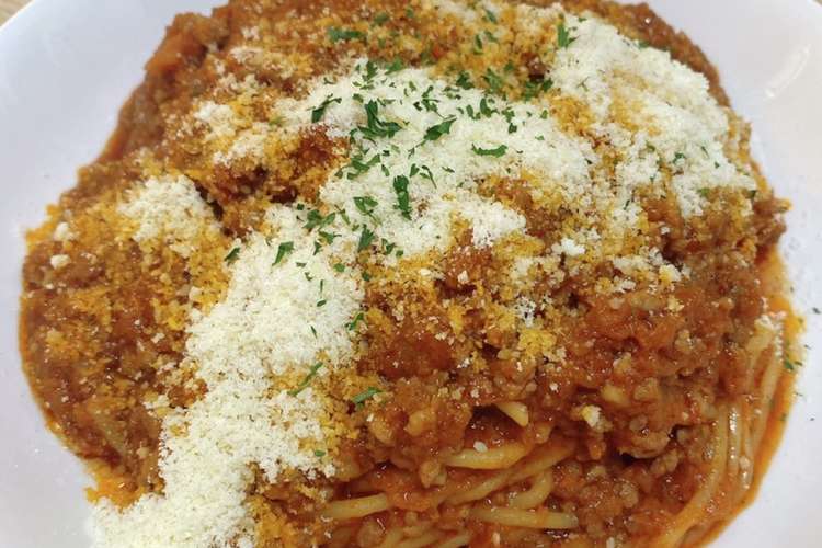 フライパンひとつdeミートソースパスタ レシピ 作り方 By 荒野姫楓 クックパッド 簡単おいしいみんなのレシピが375万品