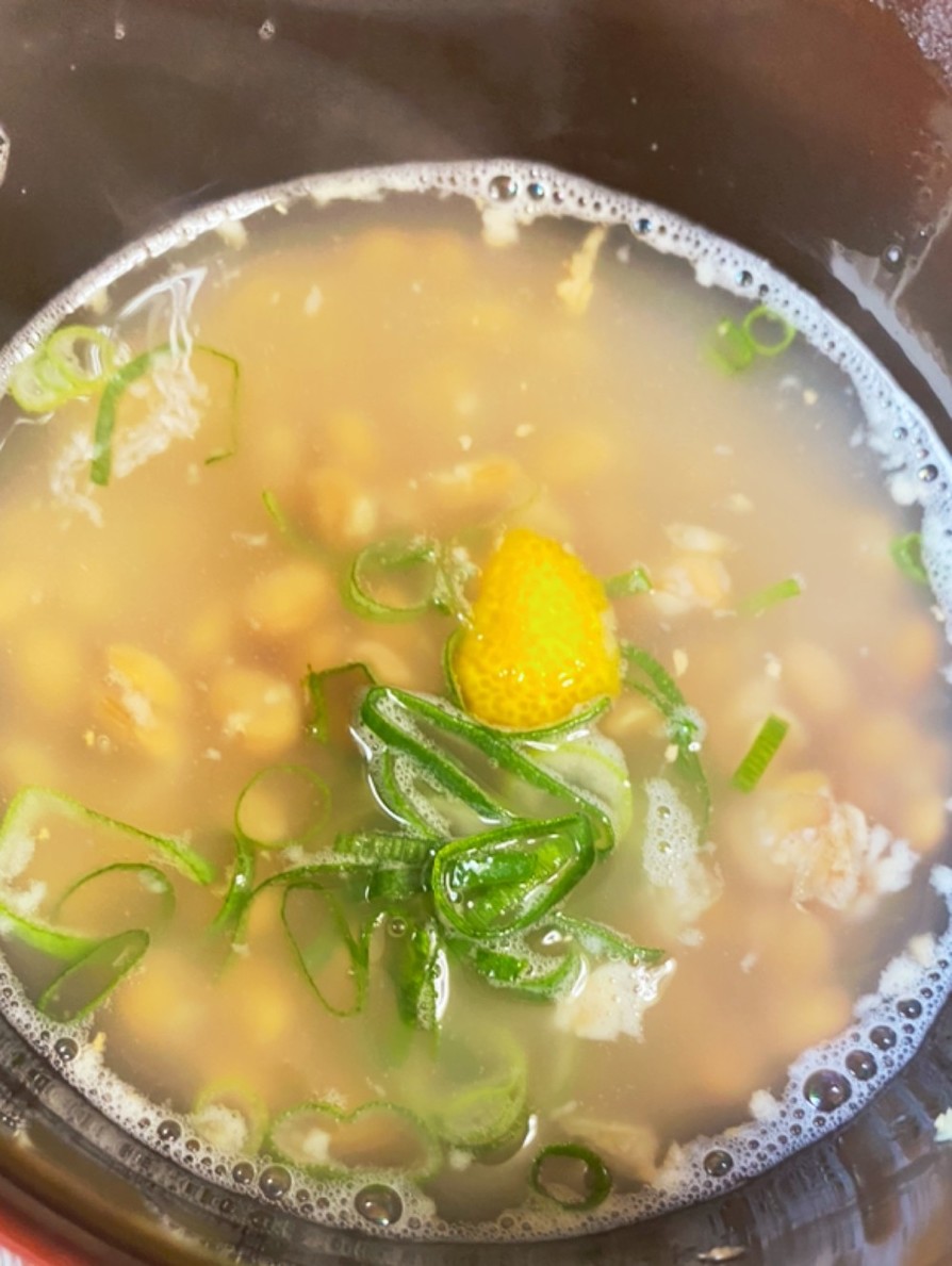 超簡単ネギと生姜でホットな納豆汁の画像