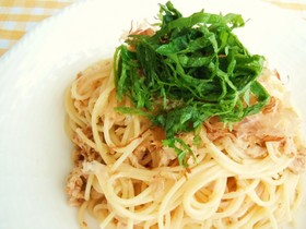 簡単♪梅と大葉のシーチキンパスタ