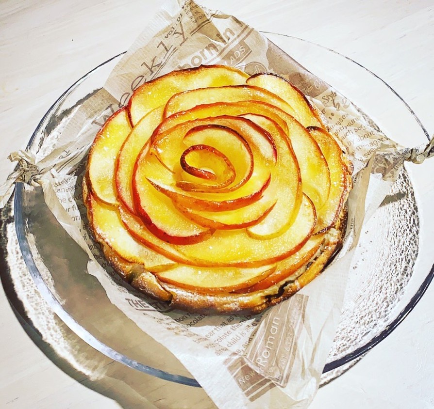 薔薇林檎のチーズケーキの画像