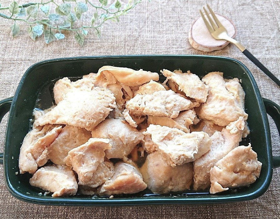 鶏むね肉の味噌マヨ簡単レンチン焼きの画像