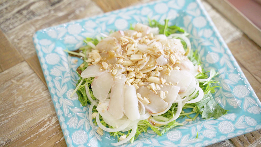 野菜×ナッツ×真鯛で作る中華サラダの画像