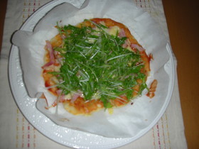たっぷり水菜のピザ