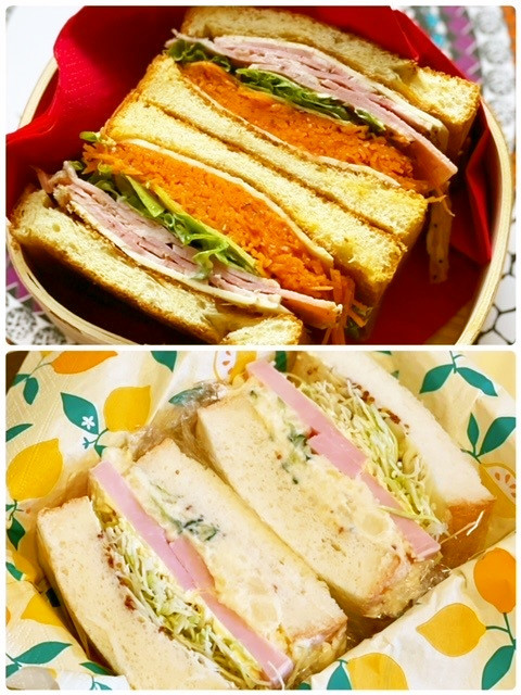 毎日のお弁当に野菜たっぷりサンドイッチの画像