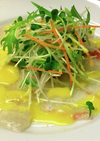 【丸大豆生しょうゆ】白身魚のカルパッチョ