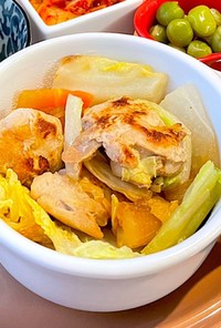 鶏モモと野菜　麺つゆ生姜炒め
