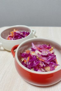 紫キャベツと白菜と人参の塩麹サラダ