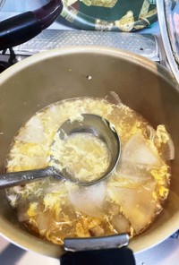 大根と生姜のあんかけ卵とじスープ