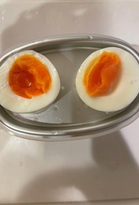 超簡単　洗い物なし　半熟ゆで卵