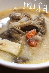 ごま香る♫キノコとささみの豆乳スープ☆