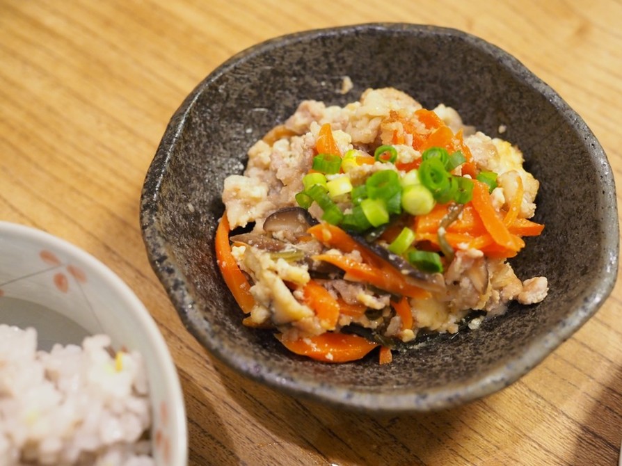 豚バラと残り野菜の炒り豆腐の画像