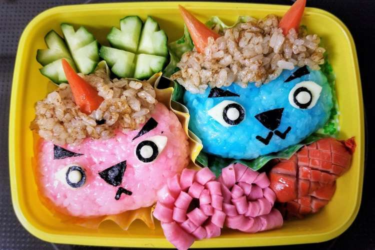 キャラ弁 赤鬼さん 青鬼さん レシピ 作り方 By Kenchico生活 クックパッド 簡単おいしいみんなのレシピが370万品