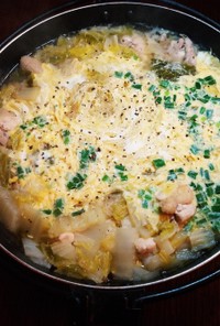 簡単☆鶏肉と白菜のかき玉春雨鍋