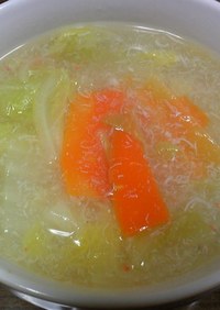 白菜とカニ缶の簡単スープ