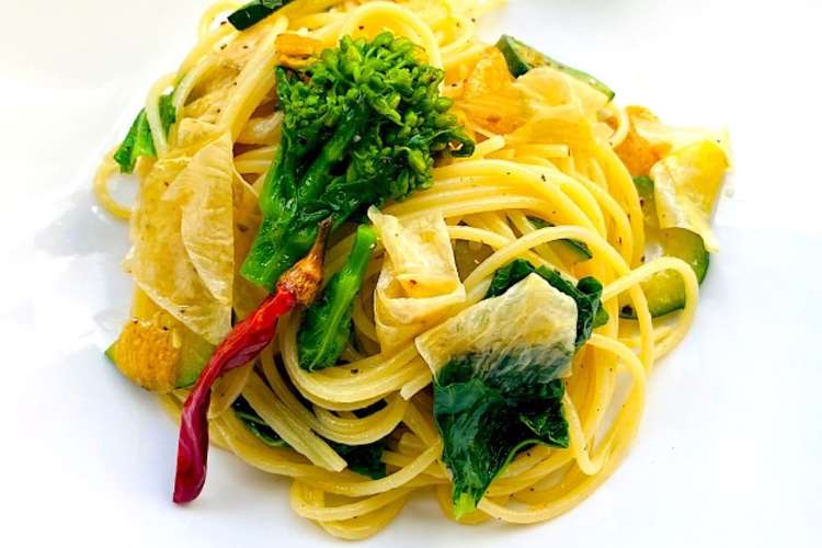 菜の花と湯葉 ニンニクアンチョビパスタ レシピ 作り方 By クックwk7woe クックパッド 簡単おいしいみんなのレシピが370万品