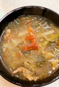 美味しい！！ピリ辛ごま坦々春雨スープ