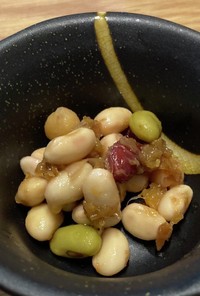 [防災非常食]豆と梅醤の和え物