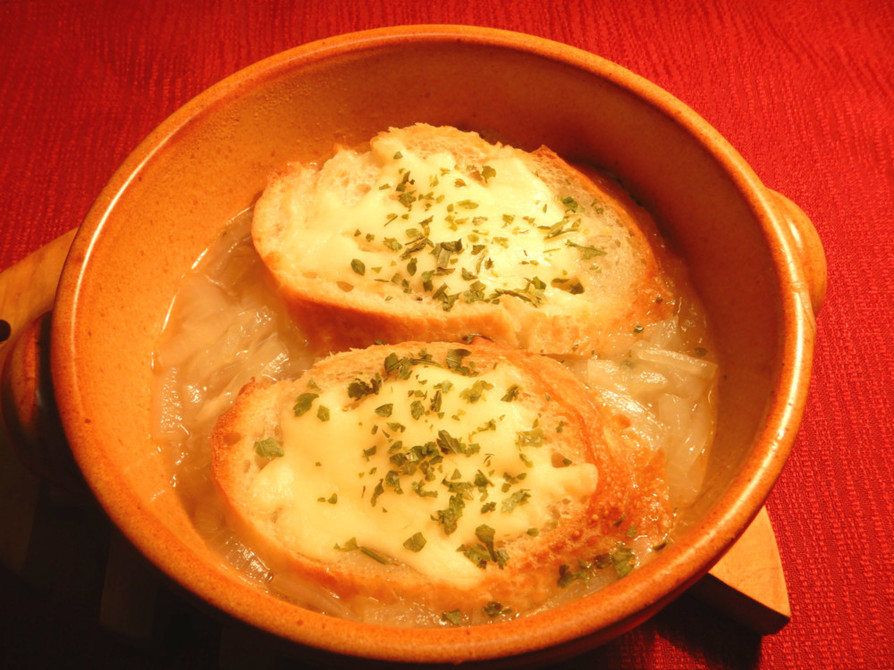 オニオングラタンスープ寒い日に時短・節約の画像