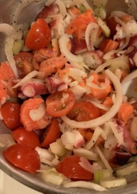 簡単　セビーチェ　魚介と野菜のマリネ