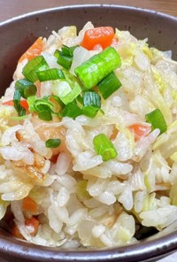 【無水】白菜とベーコンの炊き込みご飯