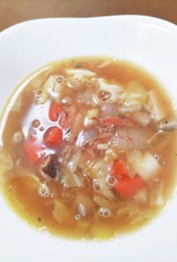 サバ缶(味噌煮)で〜栄養満点！野菜スープ