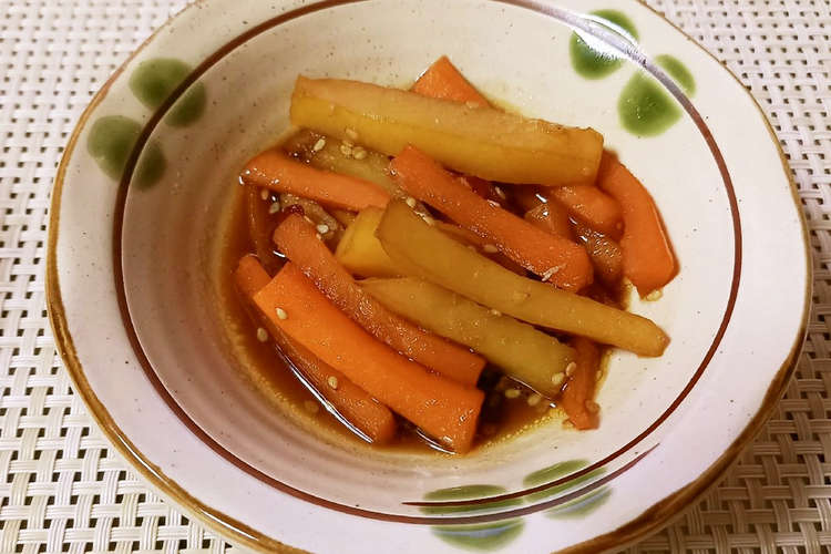 簡単常備菜 人参とじゃがいものきんぴら レシピ 作り方 By ポテチ犬 クックパッド 簡単おいしいみんなのレシピが374万品