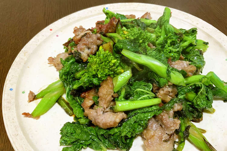 菜の花と豚肉のオイスターソース炒め レシピ 作り方 By Momijido クックパッド 簡単おいしいみんなのレシピが367万品