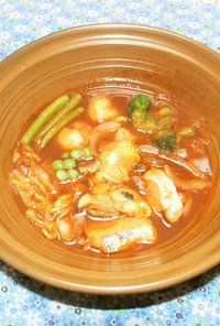 【ひとり鍋】牡蠣と鮭のデミ味噌シチュー