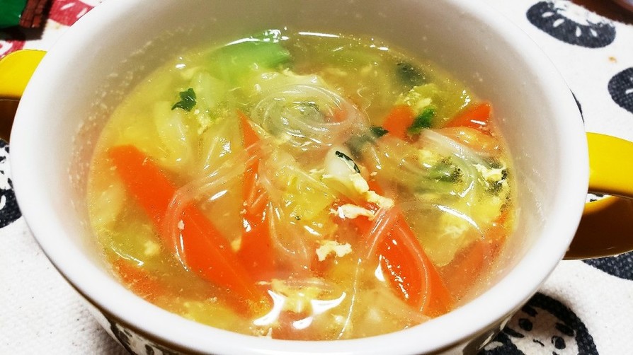 野菜たっぷり春雨スープの画像