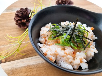 明太子と鮭フレの混ぜご飯の写真