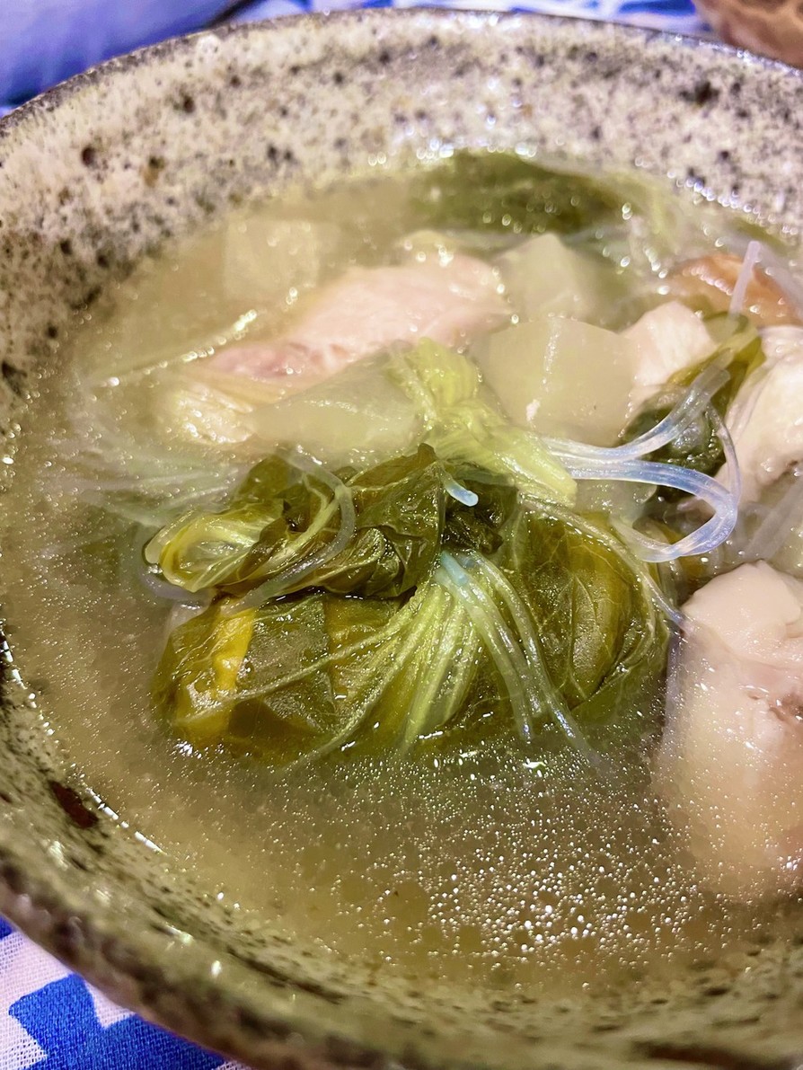 カブとしろ菜と豚肉の中華スープの画像