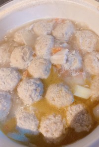 冷凍鶏団子で手抜きスープ