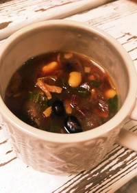 ビーツの葉とお豆のスープ