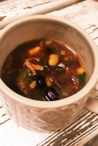 ビーツの葉とお豆のスープ