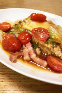 レンジで！白菜とひき肉のトマト煮