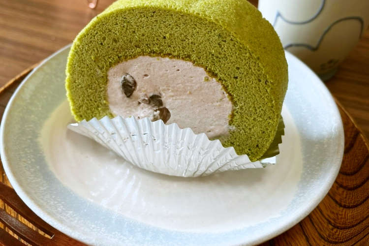 抹茶のシフォンロールケーキ小豆クリーム レシピ 作り方 By ぶぶぶちゃ クックパッド 簡単おいしいみんなのレシピが374万品