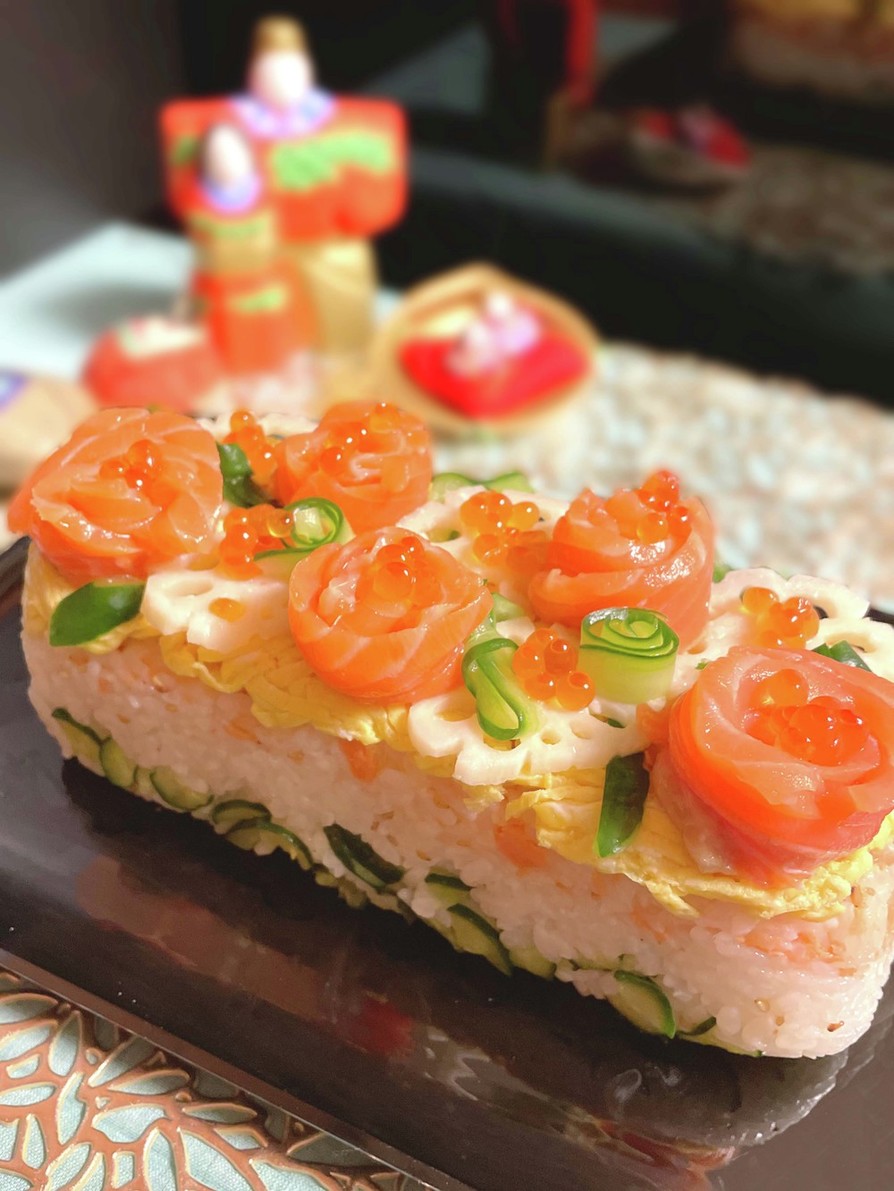 【ポリ袋で簡単】ちらし寿司ケーキの画像