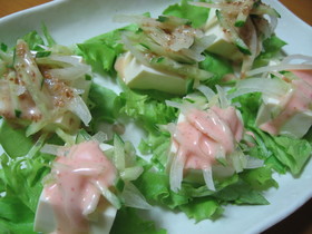 ごま&明太子ドレッシングde豆腐サラダ☆