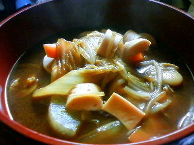 おさかなソーセージの赤味噌鍋の写真