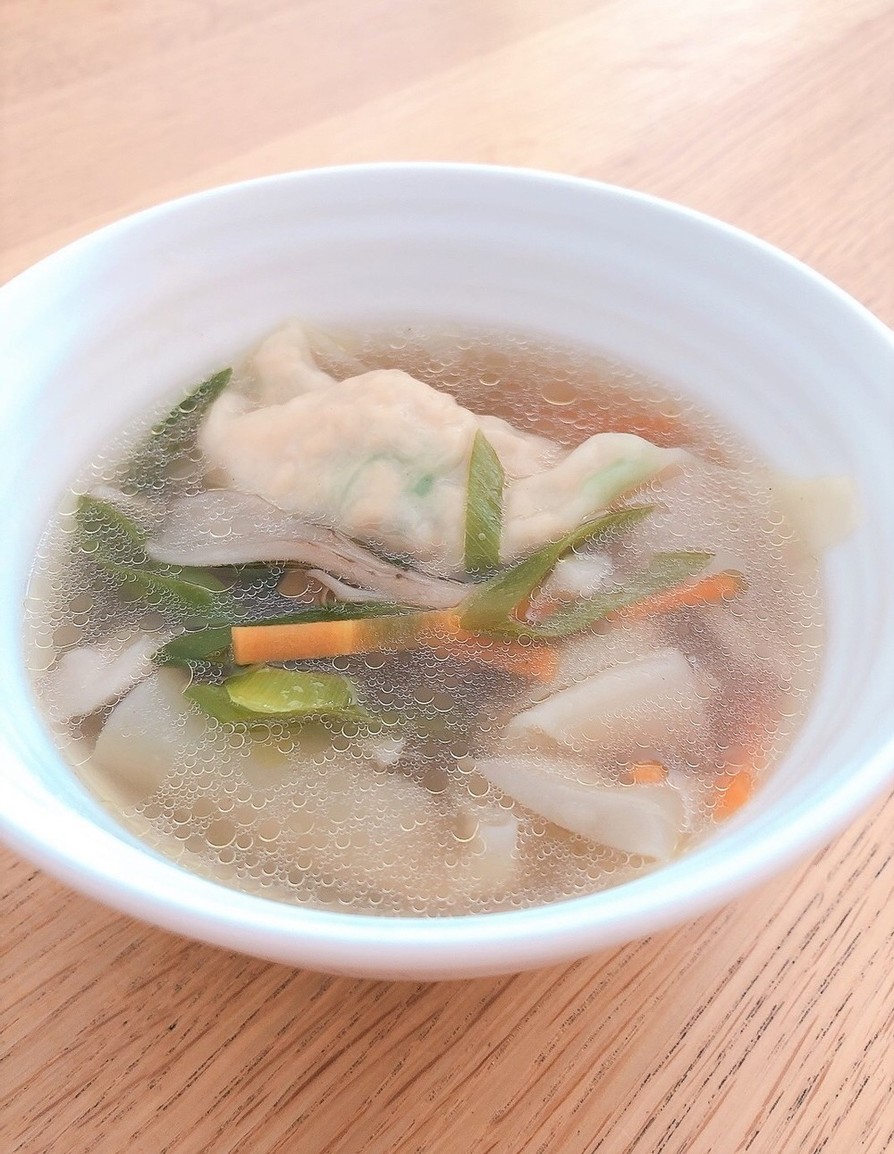 大豆ミートのワンタンスープの画像
